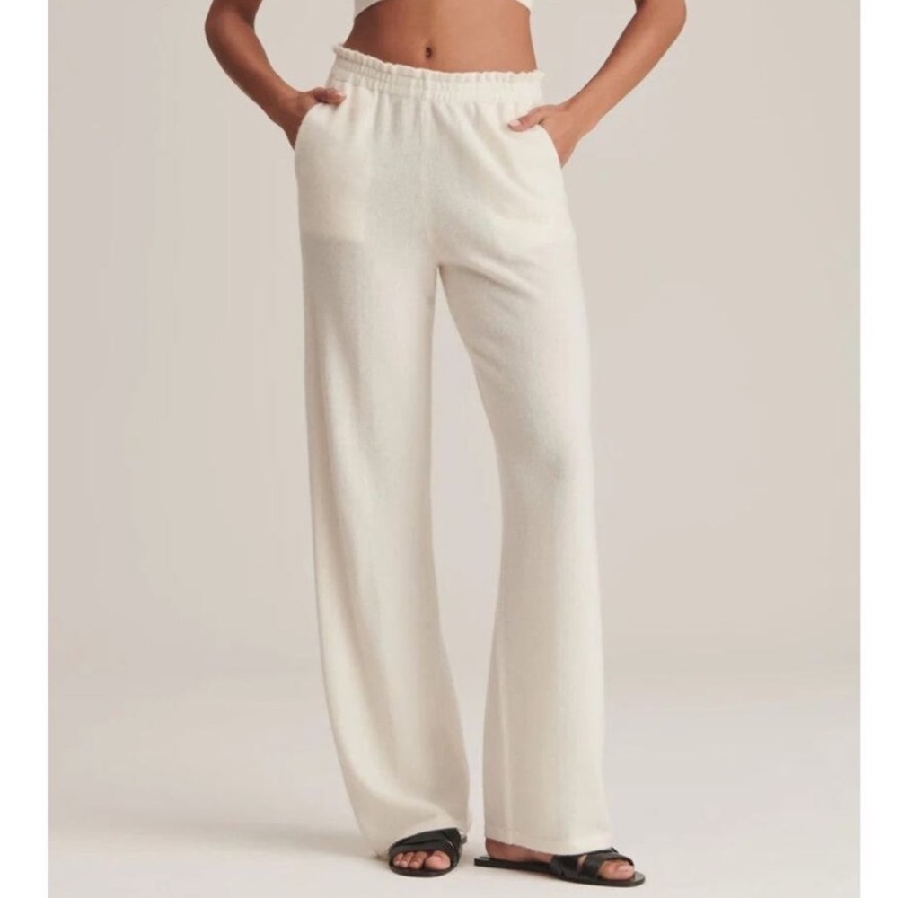 NAADAM Signature‎ Cashmere Paperbag Wide Leg Pants Size Large White